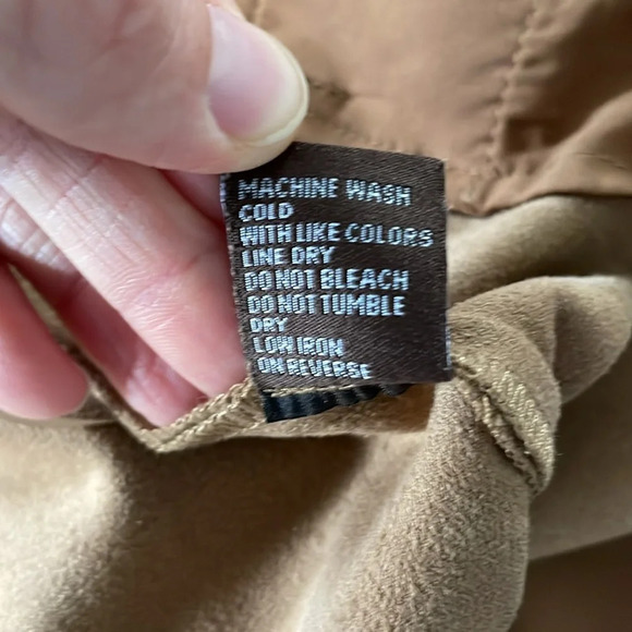 J.McLaughlin Tan Faux Suede Skirt tan black pencil size 8 soft - Picture 7 of 9